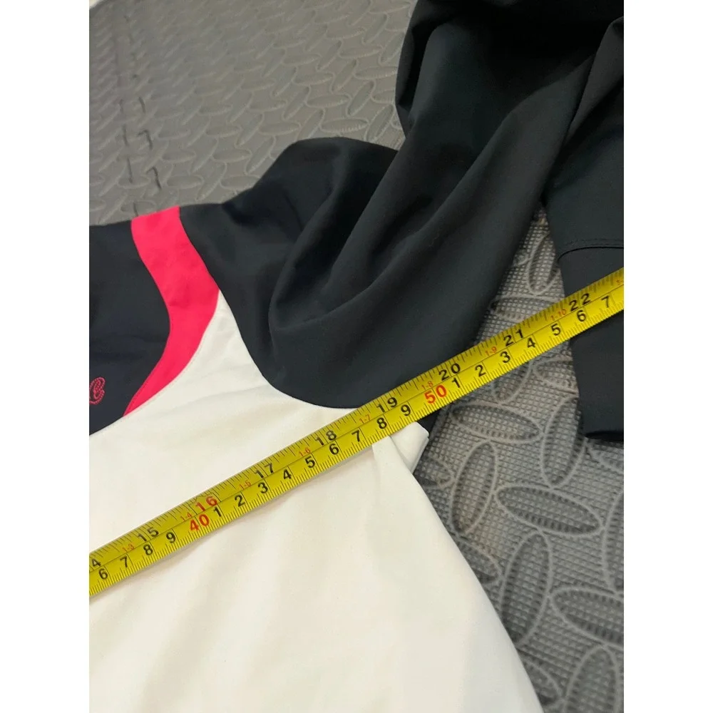 Nike Golf Jacket Womens M White Black Pink Full Zip NikeFitDry Track‎ Coat